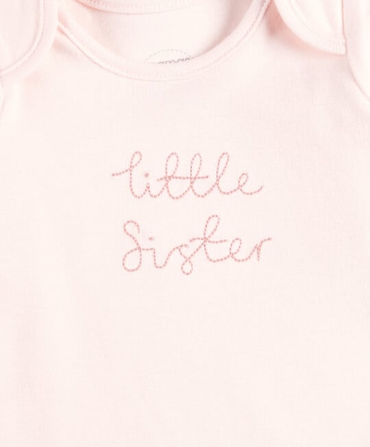 تي شيرت بأكمام طويلة ونقشة Little Sister - وردي تي شيرت بأكمام طويلة ونقشة Little Sister - وردي image number 4