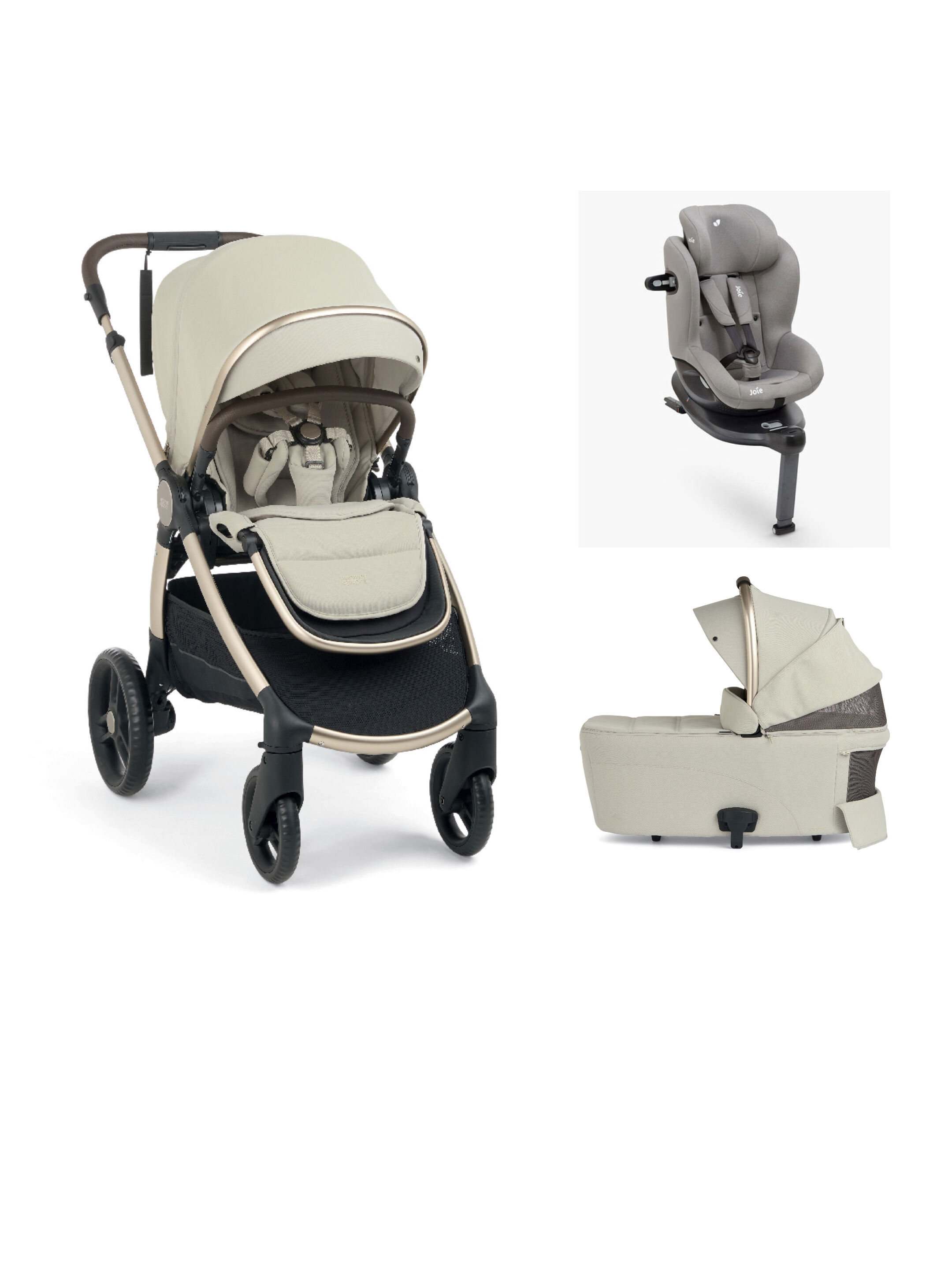 مجموعة عربة أطفال أوكارو 2 مع مهد محمول ومقعد سيارة آي-سبين 360 آي-سايز من جوي للرضع - إكليبس