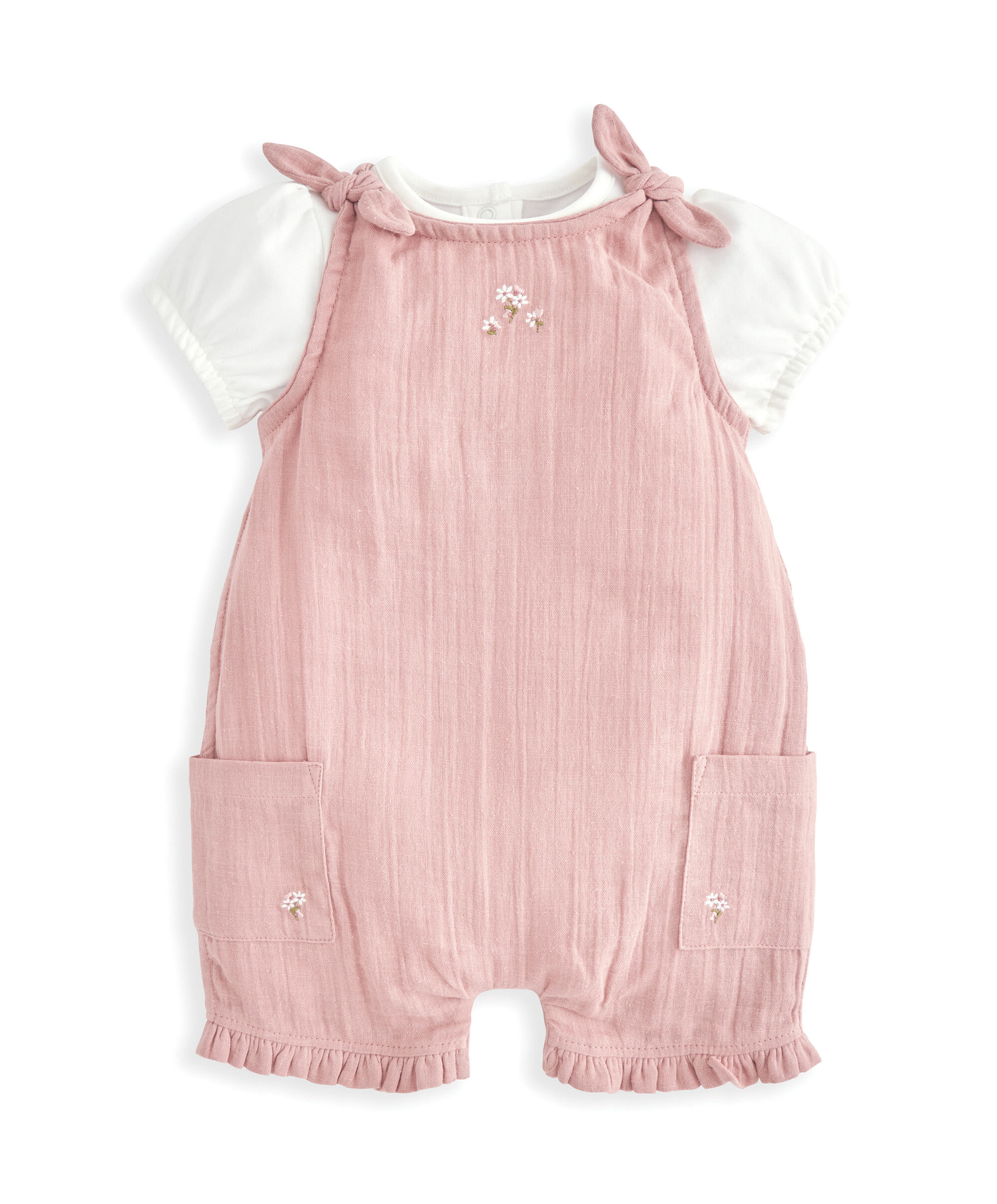 طقم رومبر مجعد ولباس قطعة واحدة - قطعتان image number 2