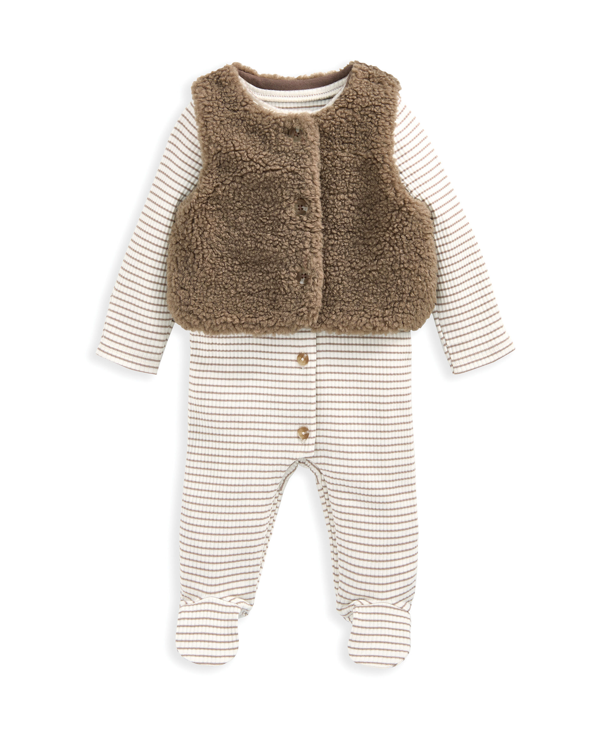 طقم فيست ناعم ولباس الكل في واحد - بيج image number 3