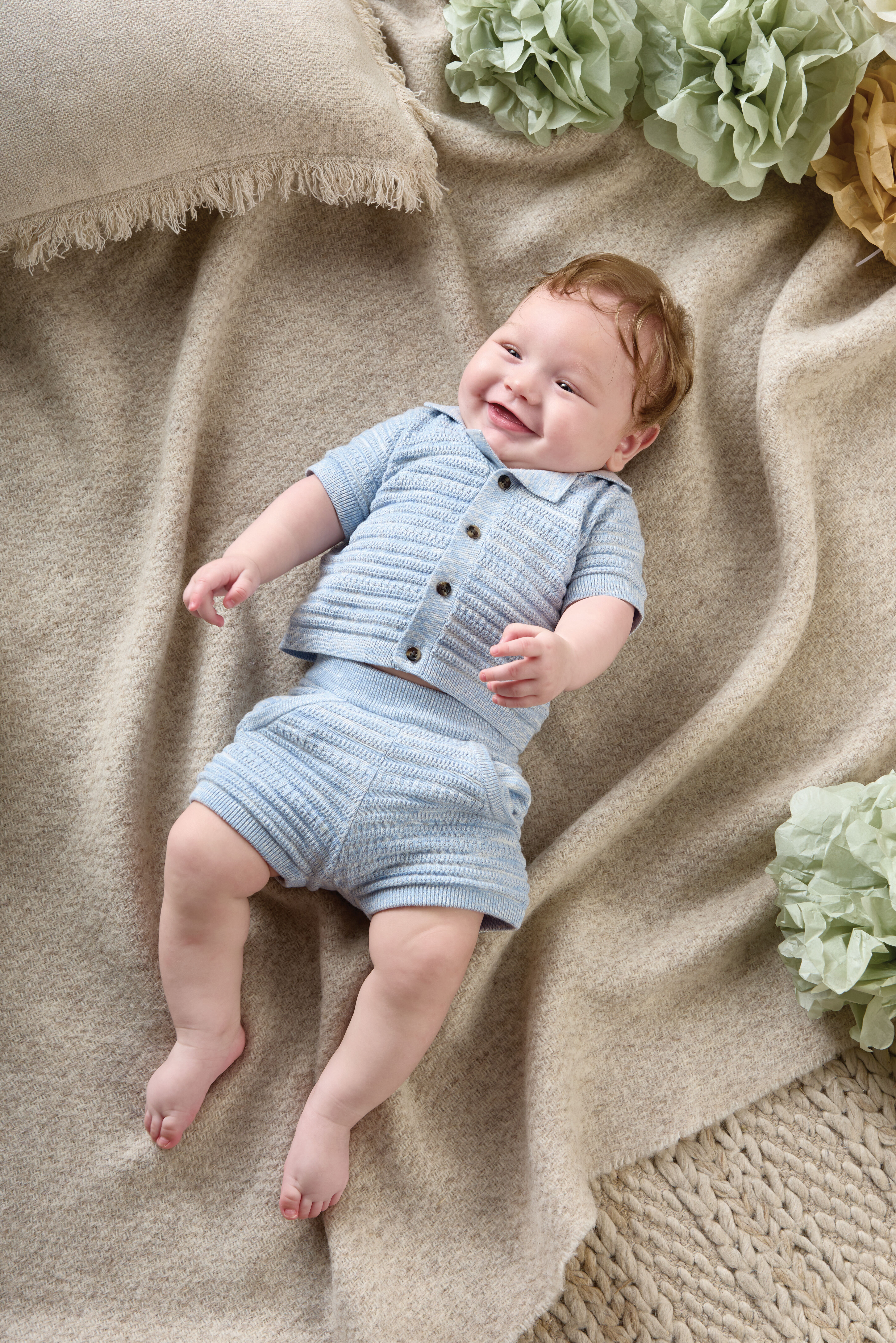 طقم تي شيرت بولو وشورت بنسيج متنوع- قطعتان image number 7