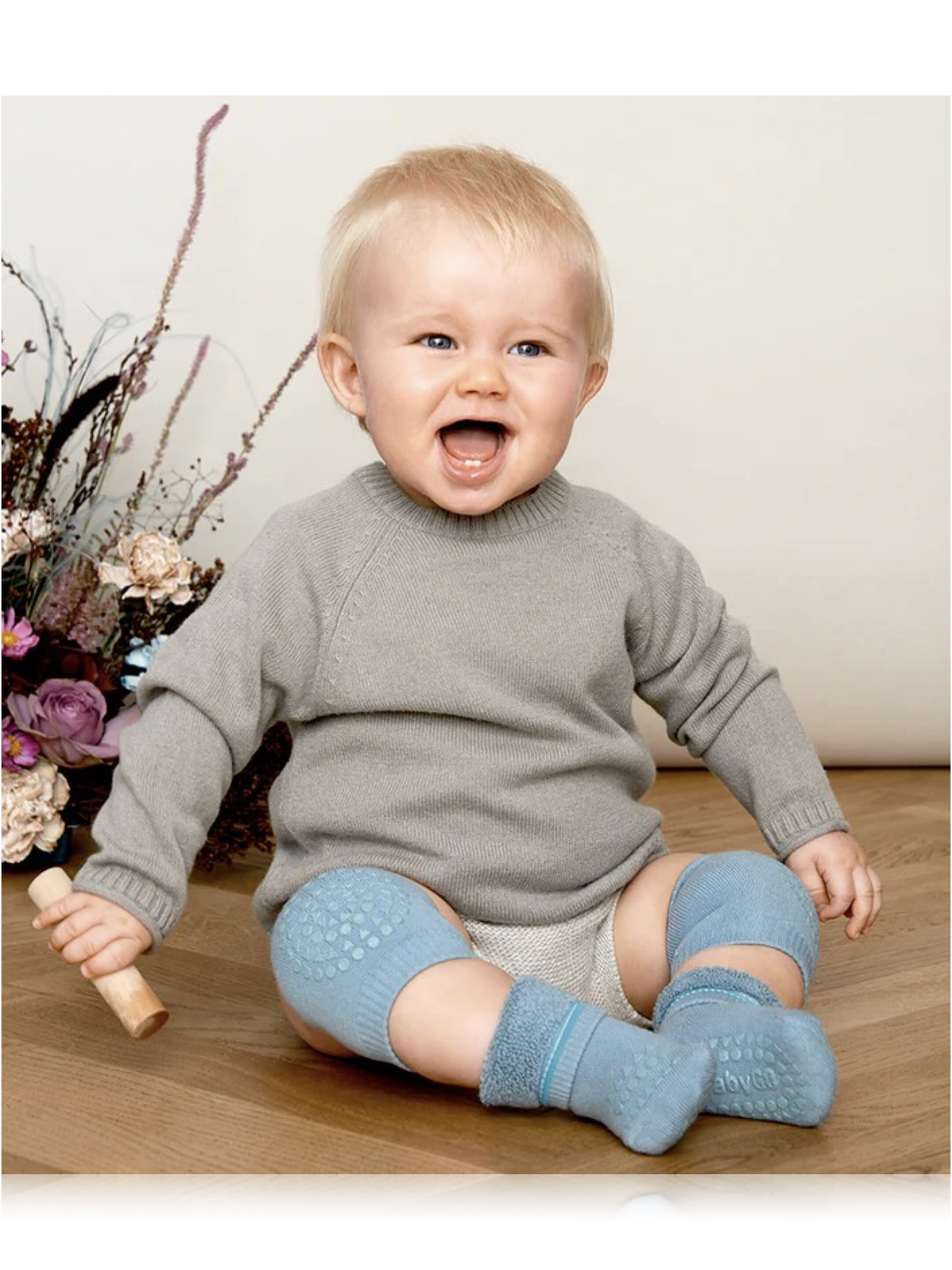 وسادات ركبة مضادة للانزلاق من جو بيبي جو - أزرق image number 1